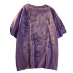 Women Goth T Shirt Y2K Harajuku Graphic Tops Cotton Anime Clothes (Purple, M)
