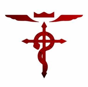 Bargain Max Decals Full Metal Red Alchemist Anime Cross Window Laptop Car Sticker 6"