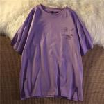 Women Goth T Shirt Y2K Harajuku Graphic Tops Cotton Anime Clothes (Purple, M)