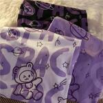 Women Goth T Shirt Y2K Harajuku Graphic Tops Cotton Anime Clothes (Purple, M)