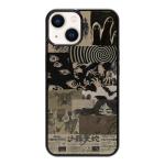 qizjio Vintage Japanese Phone Case Shockproof Protective Dark Aesthetic Collage Anime Phone Case for iPhone 13