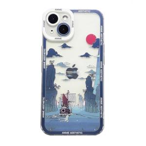 for iPhone 17 Pro Cute Clear Case, Japanese Cool Cartoon Anime Aesthetic Scenery Design Stylish Soft Shockproof Angel Eyes Protective Transparent Back Case Cover Shell (Landscape-4, for iPhone 17 Pro)