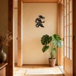 JEWLOVE Japanese Wall Art, Radiant Samurai Guardian Metal Relief - Inspiring Female Warrior Katana Design, Uplifting Anime Decor for Study & Hallway-Radiant Samurai Guardian