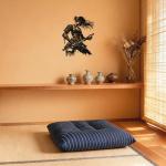 JEWLOVE Japanese Wall Art, Radiant Samurai Guardian Metal Relief - Inspiring Female Warrior Katana Design, Uplifting Anime Decor for Study & Hallway-Radiant Samurai Guardian