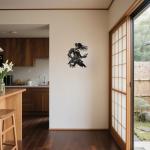 JEWLOVE Japanese Wall Art, Radiant Samurai Guardian Metal Relief - Inspiring Female Warrior Katana Design, Uplifting Anime Decor for Study & Hallway-Radiant Samurai Guardian