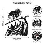 JEWLOVE Japanese Wall Art, Mystic Samurai Sentinel Metal Statue - Enigmatic Female Warrior with Katana, Anime Wall Decor for Zen Spaces & Collection-Mystic Samurai Sentinel