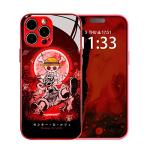 HEMINJYJEF Gear 5 Nika Joy Boy Japanese Anime Anti-Drop Color Soft Silicone Protective Shell Manga Pattern Tempered Glass Cover Multicolor Phone Case (Red, for iPhone 12)