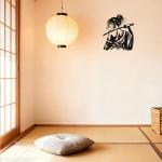 JEWLOVE Japanese Wall Art, Mystic Samurai Sentinel Metal Statue - Enigmatic Female Warrior with Katana, Anime Wall Decor for Zen Spaces & Collection-Mystic Samurai Sentinel