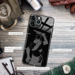 Unique Anime Art Glossy Glass Phone Case - Popular Manga Pattern, Black Silicone Protective Cover (JJK Toji, for iPhone 16)