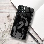Unique Anime Art Glossy Glass Phone Case - Popular Manga Pattern, Black Silicone Protective Cover (JJK Toji, for iPhone 16)