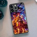 Akatxezy Edgy Anime Phone Case for iPhone 15 Pro Max, Tempered Glass Manga Pattern Print, Shockproof Unique Design Shell