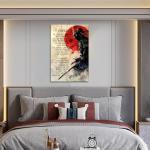 Japanese Samurai Wall Art Poster Inspirational & Motivational Quotes - I CHOOSE - Vintage Posters Print on Canvas Painting Wall Art for Men Bedroom Living Room Office UnFrame 16×24inch 40×60cm