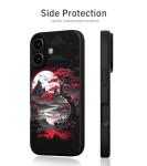 FEWGEY for 17 Case Anime Compatible with Magsafe, Silicone Black Cute Japanese Anime Design Magnetic Shock Proof Heavy-Duty Protection Phone Case for Men Boys Women Girls