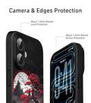 FEWGEY for 17 Case Anime Compatible with Magsafe, Silicone Black Cute Japanese Anime Design Magnetic Shock Proof Heavy-Duty Protection Phone Case for Men Boys Women Girls