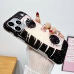 ZQHQDVL Compatible with iPhone 17 Pro Case, Cute Kawaii Anime Big Eyes Design with Glitter Stars, Sparkle Bling Soft TPU Shockproof Protective Cover for Women Girls