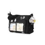 Kawaii Crossbody Ita Bag for Women with Pin and Plush Penguin, Cute Messenger Bag Japanese Crossbody Bag Y2K Purse Black