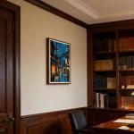 GLOBEFLY Framed Tokyo Tea House Canvas Wall Art Japanese City Street Coffee Decor painting Pictures Anime Posters Prints for living room Bathroom Bedroom Office Home Decoration12x16 inch