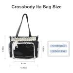 Ita Bag,DIY Pin Display Bag with Insert and Accessories,4 Color Anime Kawaii Ita Crossbody Purse with Adjustable Straps,Lace Cute Itabag with Clear Pocket, Y2K Shoulder Bags for Women(Black)