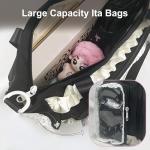 Ita Bag,DIY Pin Display Bag with Insert and Accessories,4 Color Anime Kawaii Ita Crossbody Purse with Adjustable Straps,Lace Cute Itabag with Clear Pocket, Y2K Shoulder Bags for Women(Black)
