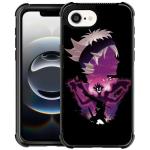 CARLOCA for iPhone 16e Case, Ultra Protection Shockproof Soft Silicone TPU Non Slip Back for Boy Girl Pattern Purple Anime Face