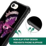 CARLOCA for iPhone 16e Case, Ultra Protection Shockproof Soft Silicone TPU Non Slip Back for Boy Girl Pattern Purple Anime Face