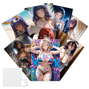 Babymiu Anime Hentai Sexy Hot Girl Wall Poster 8-Pack 11.5 x 16.5 INCH.Anime Gifts Merch Party Supplies Unframed Version HD Printing Poster for Room Club Wall Art Decor Style B