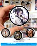 KAKAHOUS Anime Digital Badge Pin, Smart E-Badge with 1.7-inch HD Pixel Screen, Bluetooth-Enabled, Customizable GIFs & Images, Lightweight Cyberpin for Anime Fans, Meteorite Black
