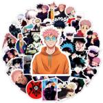 50Pcs Manga Jujutsu Kaisen Stickers Mixed Pack Cool Movie Cartoon Anime Stickers Decorative Sticker for Teens Adults Waterproof Sticker for Water Bottle Laptop (ZSHZ)