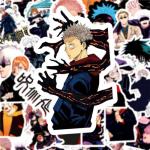 50Pcs Manga Jujutsu Kaisen Stickers Mixed Pack Cool Movie Cartoon Anime Stickers Decorative Sticker for Teens Adults Waterproof Sticker for Water Bottle Laptop (ZSHZ)