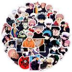 50Pcs Manga Jujutsu Kaisen Stickers Mixed Pack Cool Movie Cartoon Anime Stickers Decorative Sticker for Teens Adults Waterproof Sticker for Water Bottle Laptop (ZSHZ)