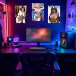 Babymiu Anime Hentai Sexy Hot Girl Wall Poster 8-Pack 11.5 x 16.5 INCH.Anime Gifts Merch Party Supplies Unframed Version HD Printing Poster for Room Club Wall Art Decor Style B