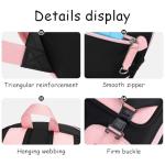 YWOIHL Anime Style Backpack Set for Girls Cute Cartoon Backpack with Lunch Box Pencil Case School Bookbag for Teens (Black Pink)