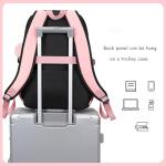 YWOIHL Anime Style Backpack Set for Girls Cute Cartoon Backpack with Lunch Box Pencil Case School Bookbag for Teens (Black Pink)