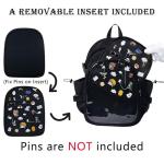 ZJYJING Ita Backpack with Pin Display Insert School Backpack for Girls Cute Ita Bag for Anime Badge Display (Black)