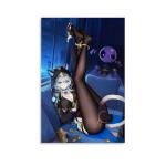 Art Posters of A Girl with Handcuffs on Her Feet, Sexy Anime Poster Canvas Prints Living Room Decor Poster 24x36inch(60x90cm)