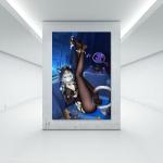 Art Posters of A Girl with Handcuffs on Her Feet, Sexy Anime Poster Canvas Prints Living Room Decor Poster 24x36inch(60x90cm)