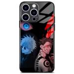 Akatxezy Anime Case for iPhone 16, 9H Tempered Glass Back Manga Cover, Shockproof TPU Bumper, Unique Glossy Japanese Art Shell