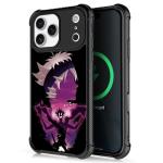 CARLOCA for iPhone 17 Pro Max Compatible with Magsafe Case for Girl Boy Shockproof Soft Silicone Protection Magnetic Charge Fashion Pattern Purple Anime Face