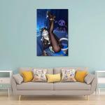 Art Posters of A Girl with Handcuffs on Her Feet, Sexy Anime Poster Canvas Prints Living Room Decor Poster 12x18inch(30x45cm)