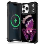 CARLOCA for iPhone 17 Pro Max Compatible with Magsafe Case for Girl Boy Shockproof Soft Silicone Protection Magnetic Charge Fashion Pattern Purple Anime Face