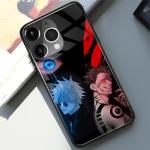 Akatxezy Anime Case for iPhone 16, 9H Tempered Glass Back Manga Cover, Shockproof TPU Bumper, Unique Glossy Japanese Art Shell