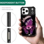 CARLOCA for iPhone 17 Pro Max Compatible with Magsafe Case for Girl Boy Shockproof Soft Silicone Protection Magnetic Charge Fashion Pattern Purple Anime Face