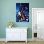 Art Posters of A Girl with Handcuffs on Her Feet, Sexy Anime Poster Canvas Prints Living Room Decor Poster 12x18inch(30x45cm)