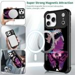 CARLOCA for iPhone 17 Pro Max Compatible with Magsafe Case for Girl Boy Shockproof Soft Silicone Protection Magnetic Charge Fashion Pattern Purple Anime Face