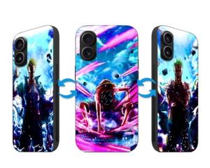 TNOLTK 3D iPh 16 Case Anime Motion Anime Phone Case Shockproof Soft TPU Anti-Scratch Non-Slip Japanese Manga Case for iPh 16