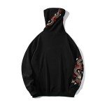 Dragon Embroidered Streetwear Hoodie for Men
