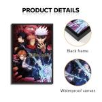 4PC[Black Framed] Jujutsu Kaisen Poster For Fans Kids Room Bedroom Wall Decor-Jujutsu Kaisen Anime Posters Canvas Prints Picture For Teen Boy Girls Gifts