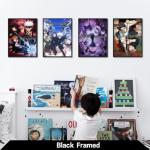 4PC[Black Framed] Jujutsu Kaisen Poster For Fans Kids Room Bedroom Wall Decor-Jujutsu Kaisen Anime Posters Canvas Prints Picture For Teen Boy Girls Gifts
