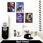 4PC[Black Framed] Jujutsu Kaisen Poster For Fans Kids Room Bedroom Wall Decor-Jujutsu Kaisen Anime Posters Canvas Prints Picture For Teen Boy Girls Gifts