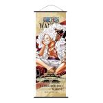 One Piece Anime Wall Scroll, Japanese Version Wanted Posters Collection, Decorative Art Print with Hanging Accessories, 27.5" L x 9.8" W (Luffy)